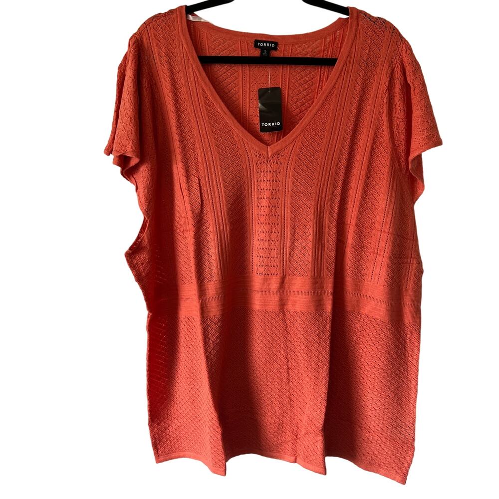 Torrid Women's Plus Size Apricot Pullover Pointelle Sweater - Size 6 - NWT